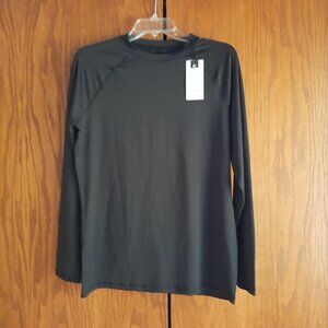 NEW ! Good Fellow Women's Long Sleeve Athletic Top Black Size M